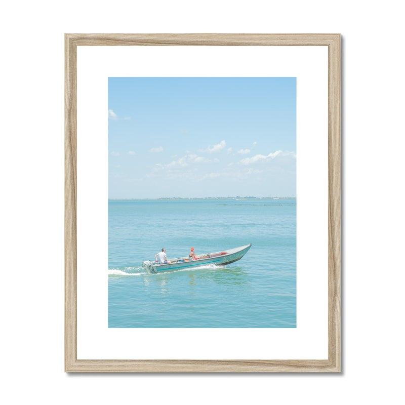 COUPLE IN THE BOAT Framed & Mounted Print